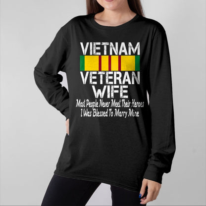Best Wife Shirt, Wife and Husband Unisex T-Shirt/Hoodie/Sweatshirt HLT00 - Gift for wife T shirt, lucky wife   Vietnam Veteran Wife Gift T-Shirt