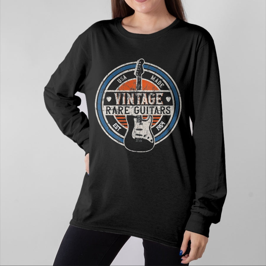 Guitar Lover Shirt, Funny Guitar UnisexT-Shirt/Hoodie/Sweatshirt HLT00 - Vintage Rare Guitars Retro American Made Guitarist T-Shirt, Men, Black, 3X-Large