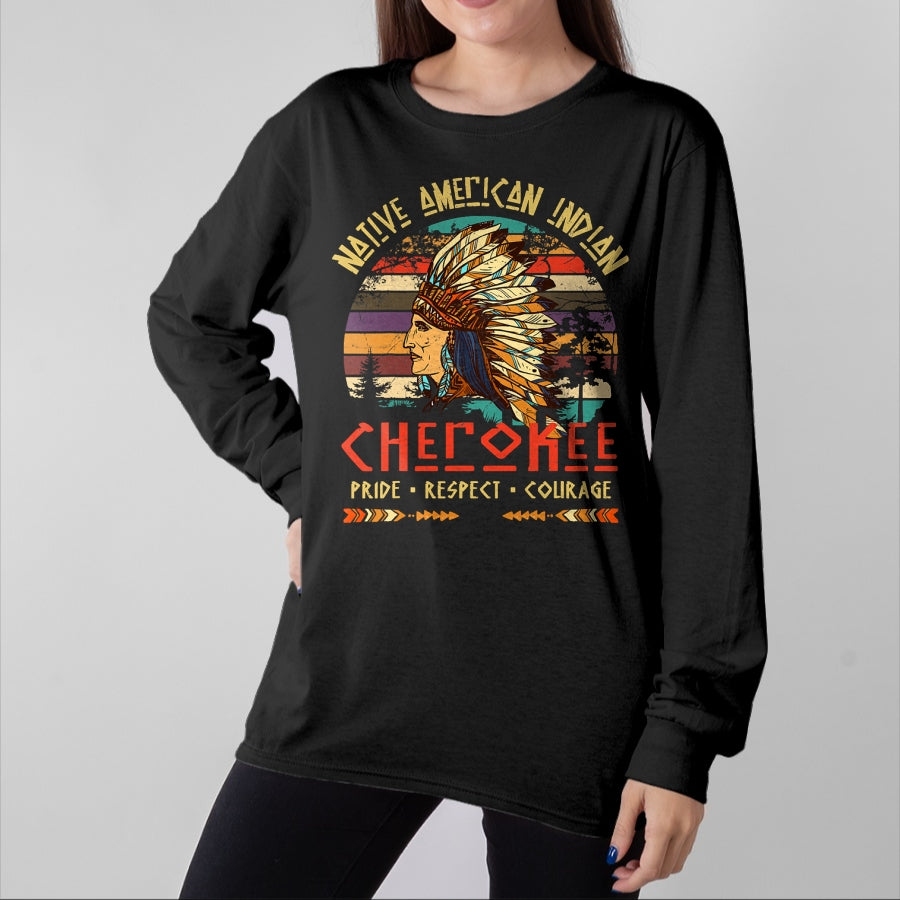 Native American T-Shirts, Vintage Native American Unisex T-Shirt/Hoodie/Sweatshirt HLT00 - Cherokee Native American Indian Pride Indigenous Tribe