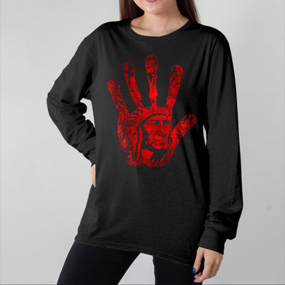 Native American T-Shirts, Vintage Native American Unisex T-Shirt/Hoodie/Sweatshirt HLT00 - Native American Indigenous Red Hand Indian Blood Themed (7)