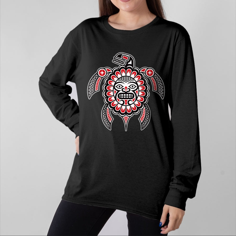Native American T-Shirts, Vintage Native American Unisex T-Shirt/Hoodie/Sweatshirt HLT00 - Haida Turtle American Indian Native America Indigenous