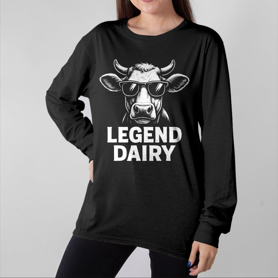 Best Farmer Life Shirt, Funny Farmer UnisexT-Shirt/Hoodie/Sweatshirt HLT00 - Legend Dairy Cool Cow Sunglasses Funny Farming Cow Pun T-Shirt