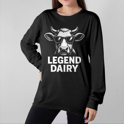 Best Farmer Life Shirt, Funny Farmer UnisexT-Shirt/Hoodie/Sweatshirt HLT00 - Legend Dairy Cool Cow Sunglasses Funny Farming Cow Pun T-Shirt