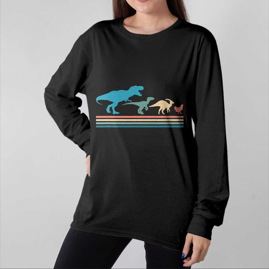 Best Dinosaur Lover Shirt, Funny Dinosaur UnisexT-Shirt/Hoodie/Sweatshirt HLT00 - Funny Vintage Dinosaur Evolution T-Rex Velociraptor Chicken T-Shirt