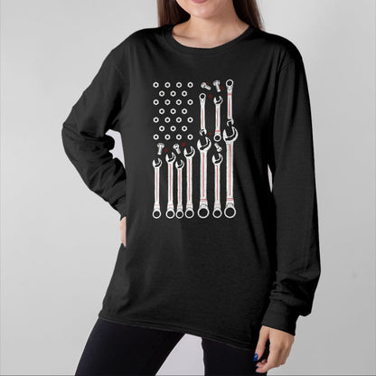 Best Mechanic Life Shirt, Funny Mechanic UnisexT-Shirt/Hoodie/Sweatshirt HLT00 - Mechanic American Flag Repair Car Technician Men Dad T-Shirt