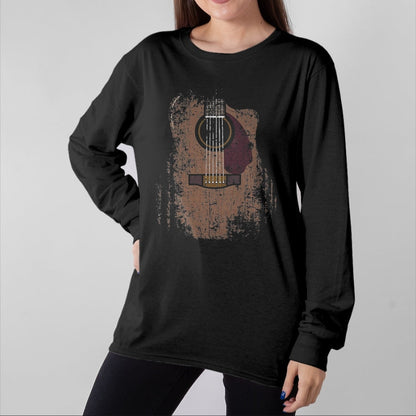 Guitar Lover Shirt, Funny Guitar UnisexT-Shirt/Hoodie/Sweatshirt HLT00 - Distressed Acoustic Guitar Vintage Player Rock & Roll Music T-Shirt, Men, Black, 3X-Large