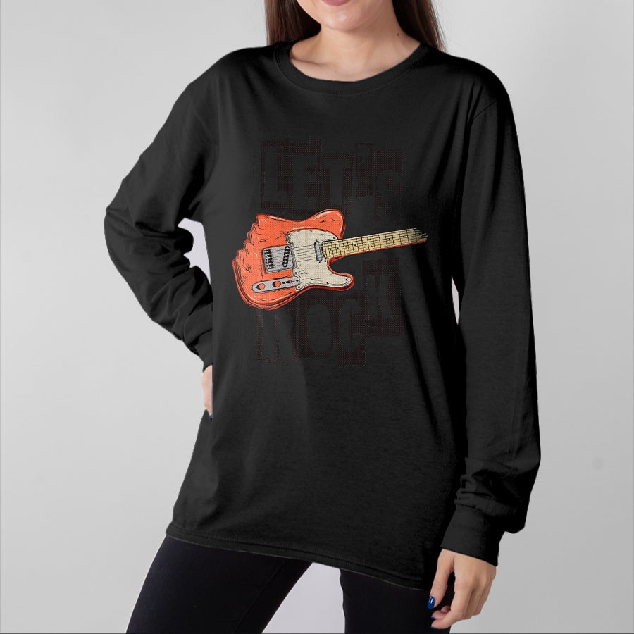 Guitar Lover Shirt, Funny Guitar UnisexT-Shirt/Hoodie/Sweatshirt HLT00 - Let_s Rock Electric Guitar Music Lover Band Guitarist Retro Vintage Tees T Shirts for Men and Women