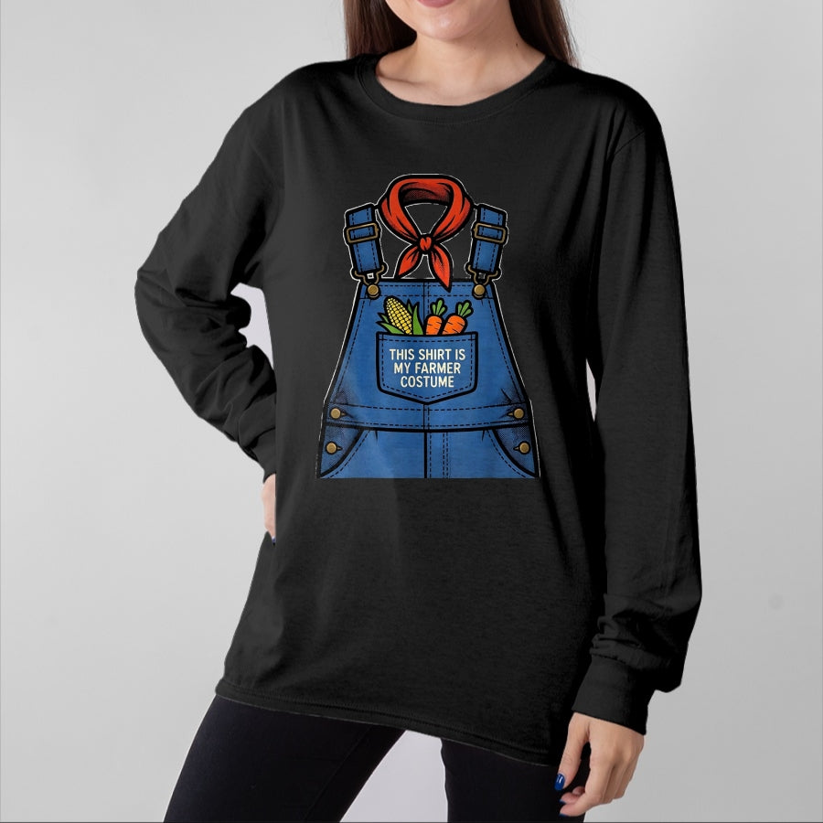 Best Farmer Life Shirt, Funny Farmer UnisexT-Shirt/Hoodie/Sweatshirt HLT00 - This Shirt Is My Farmer Costume Funny Halloween Overalls T-Shirt, Women, Heather Grey, X-Large