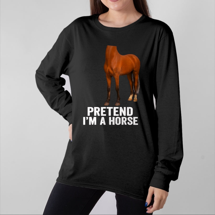Best Horse Lover Shirt , Funny Horse UnisexT-Shirt/Hoodie/Sweatshirt HLT00 - Pretend I_m A Horse Funny Halloween Body Costume Horse T-Shirt, Men, Black, 3X-Large