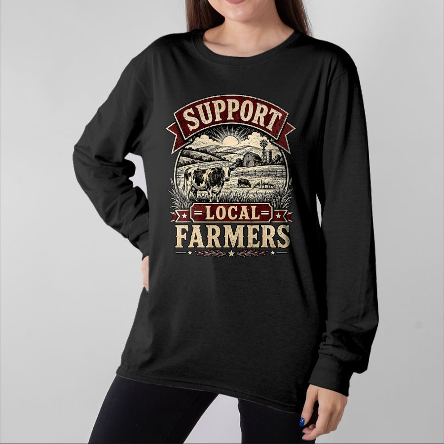 Best Farmer Life Shirt, Funny Farmer UnisexT-Shirt/Hoodie/Sweatshirt HLT00 - Support Local Farmers Farm Cow Barn Agriculture Country T-Shirt