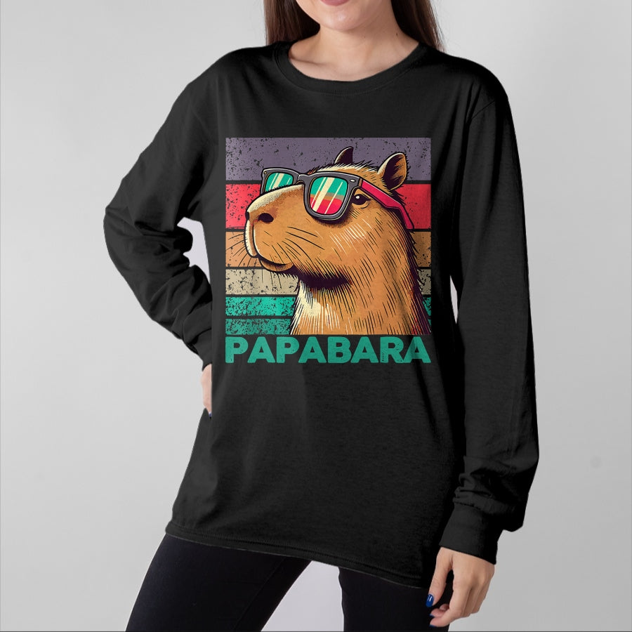 Cute Capybara Shirt, Funny Capybara Unisex T-Shirt/Hoodie/Sweatshirt HLT00 - Papabara Father_s Day Best Dad Capybara T-Shirt
