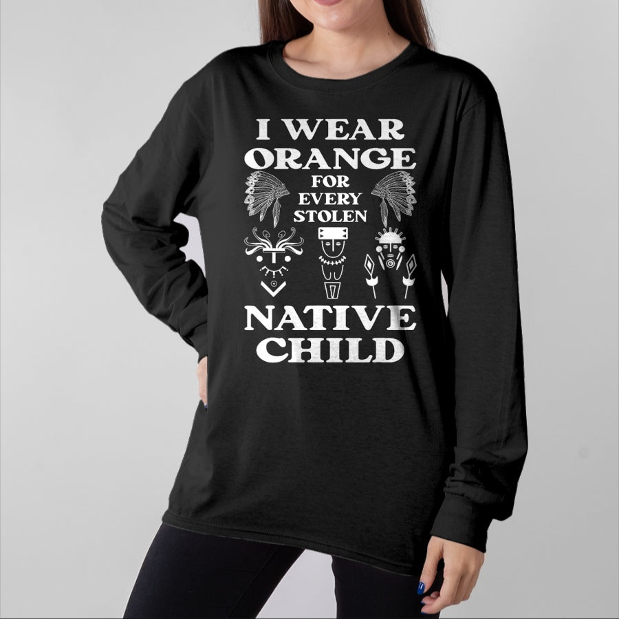 Native American T-Shirts, Vintage Native American Unisex T-Shirt/Hoodie/Sweatshirt HLT00 - I Wear Orange For Every American Native Child Indian Pride (3)