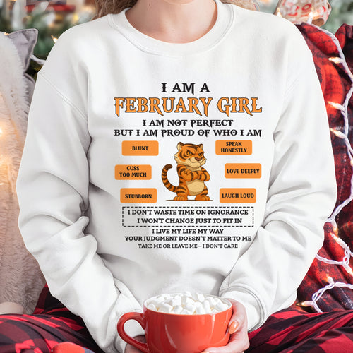 "I AM A FEBRUARY GIRL" - Birthday Gift For February Girls - FMA ccdi02 (SKU26T-01-62-02)
