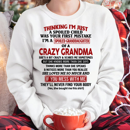 I'M A SPOILED GRANDDAUGHTER OF A CRAZY GRANDMA - From Grandma - NTTD00 (SKU-GMD1-NTT00)