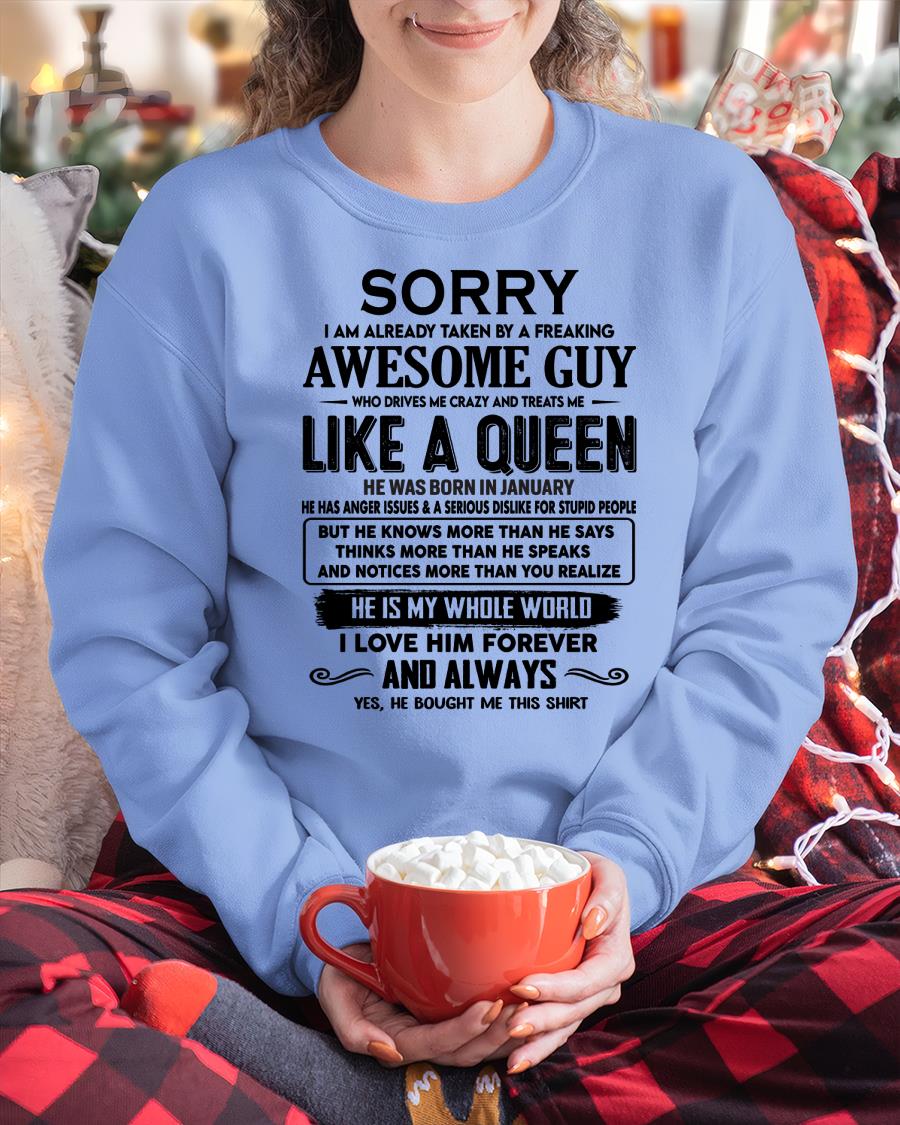 January - Sorry I am already taken by a freaking awesome guy - Gift for Wife From Husband - NGHL01 (SKU-SRG-01)