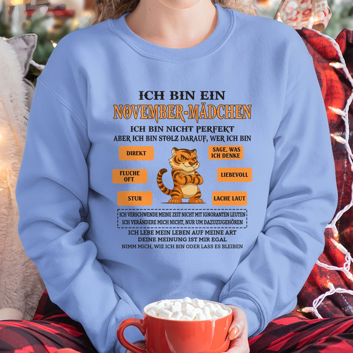 DEU11 - "ICH BIN EIN NOVEMBER-MÄDCHEN" – Geburtstagsgeschenk für November-Mädchen – FMA ccdi11 (SKU2605-369-11)