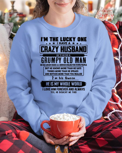 I am Lucky One I Have A Crazy Husband - Gift for Wife From Husband - CCDI00 (SKUT-LUCKYONE-00)