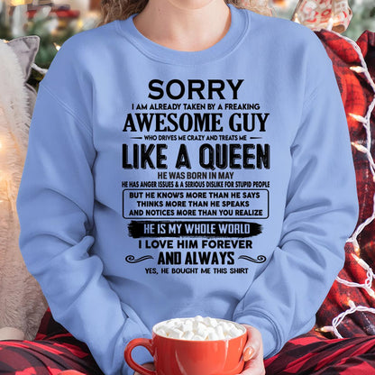 May - Sorry I am already taken by a freaking awesome guy - Gift for Wife From Husband - CCDI05 (SKU-SRG-05)