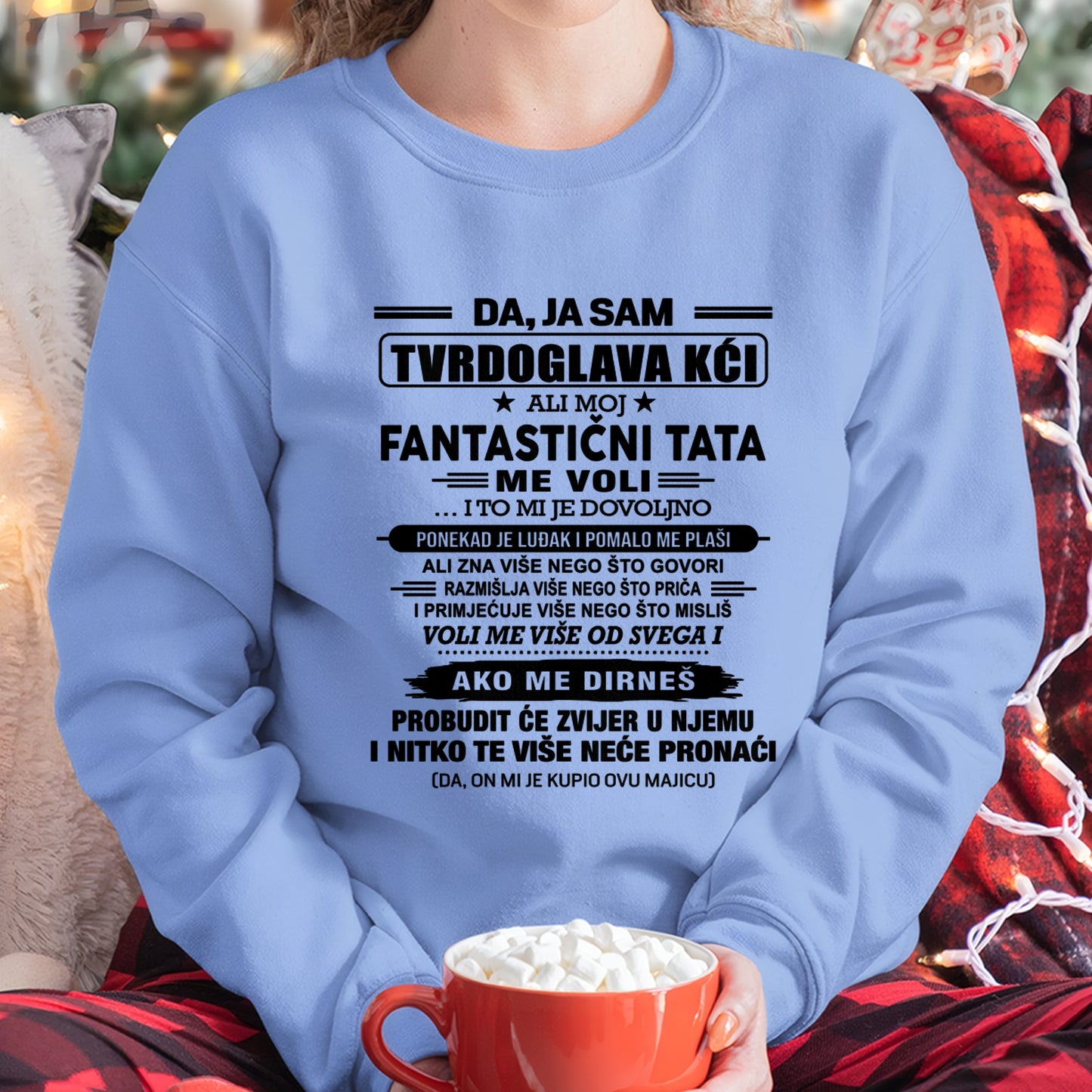 HR00 - DA, JA SAM TVRDOGLAVA KĆI T-Shirt – Rođendanski Poklon Od TATE Rođenog - ccdi00 (SKU2605-336-00)