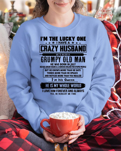 July - I am Lucky One I Have A Crazy Husband - Gift for Wife From Husband - NGHL07 (SKUT-LUCKYONE-07)