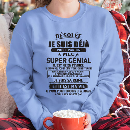 Désolée Je Suis Déjà Prise Par Un Mec Super Génial Il Est Né En Février Fr02 male (SKU07-170-02)