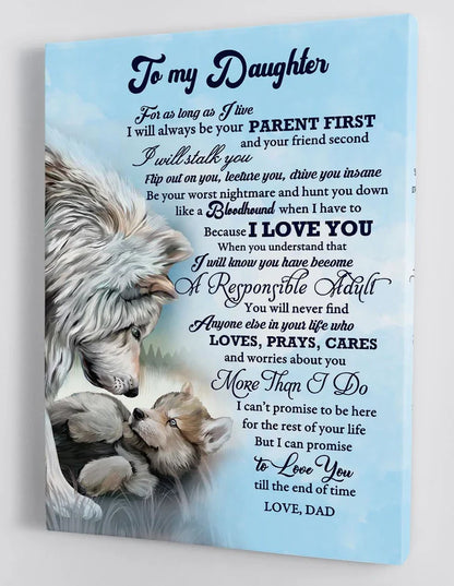 To My Daughter From Dad Canvas