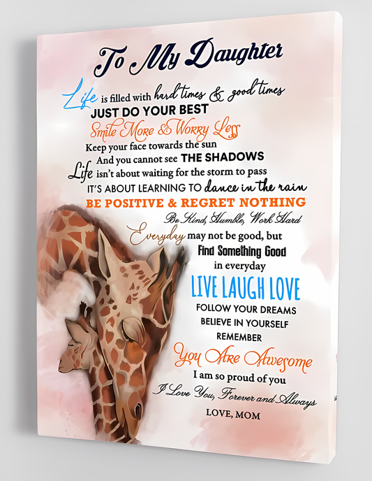 To My Daughter From Mom Canvas