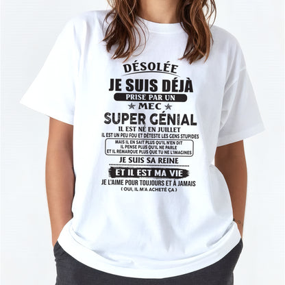 Désolée Je Suis Déjà Prise Par Un Mec Super Génial Il Est Né En Juillet Fr07 male (SKU07-170-07)