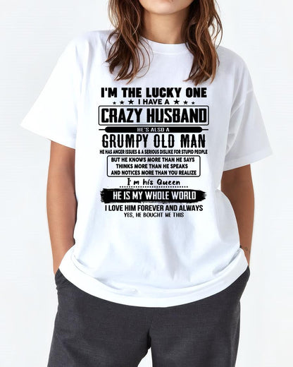 I am Lucky One I Have A Crazy Husband - Gift for Wife From Husband - CCDI00 (SKUT-LUCKYONE-00)