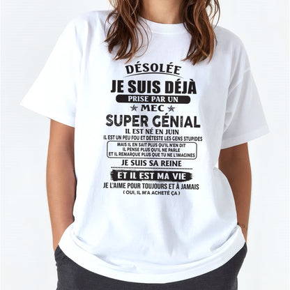 Désolée Je Suis Déjà Prise Par Un Mec Super Génial Il Est Né En Juin Fr06 male (SKU07-170-06)