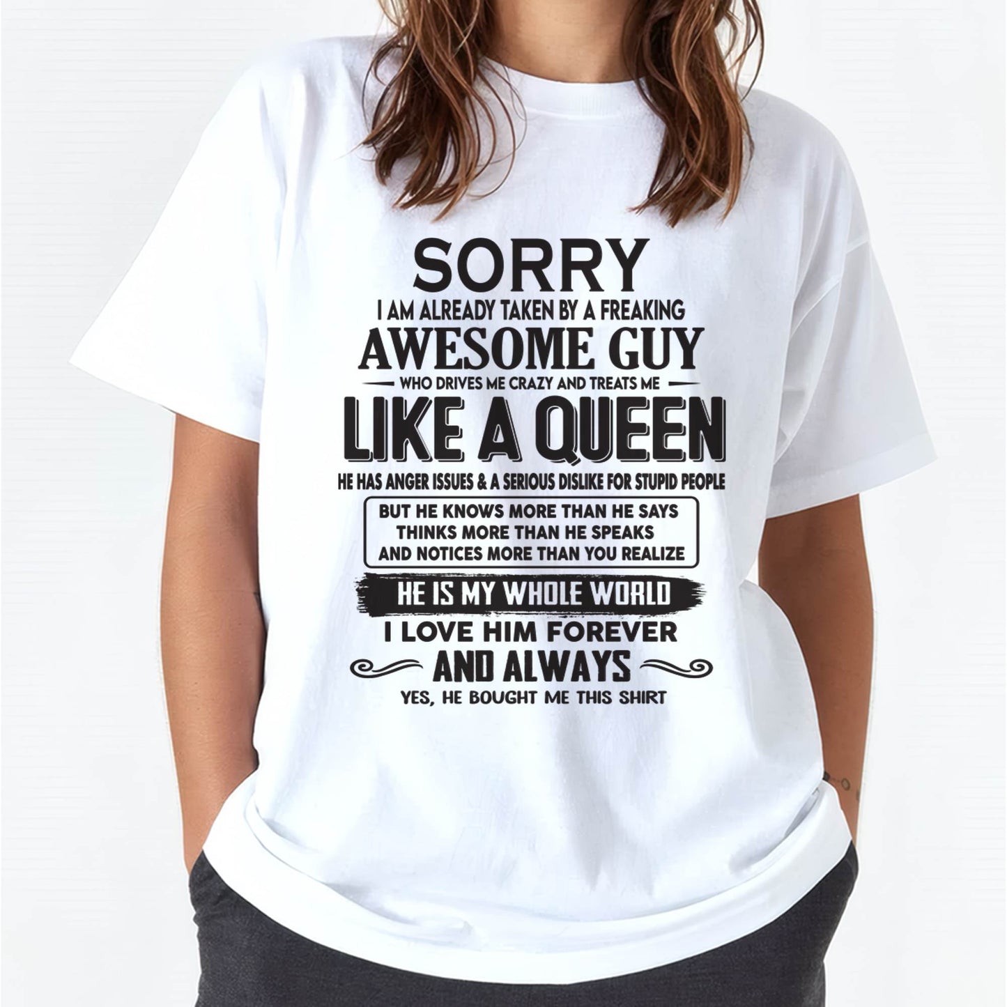 Sorry I am already taken by a freaking awesome guy - Gift for Wife From Husband - CCDI00 (SKU08-25-00)