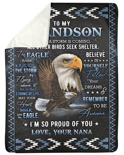 Special Gift For Your Grandson Blanket - From NANA