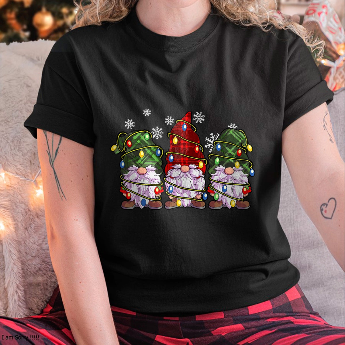 Christmas Shirts for Family, Funny christmas shirts, Christmas Unisex T-Shirt/Hoodie/Sweatshirt HLT00 - Three Gnomes Men Women Buffalo Plaid Red Christmas T-Shirt