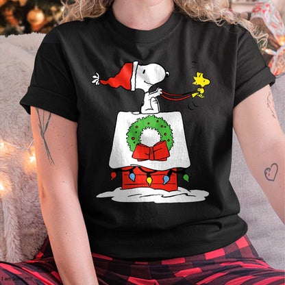 Christmas Shirts for Family, Funny christmas shirts, Christmas Unisex T-Shirt/Hoodie/Sweatshirt HLT00 - Peanuts Holiday Snoopy_s Doghouse Sleigh T-Shirt