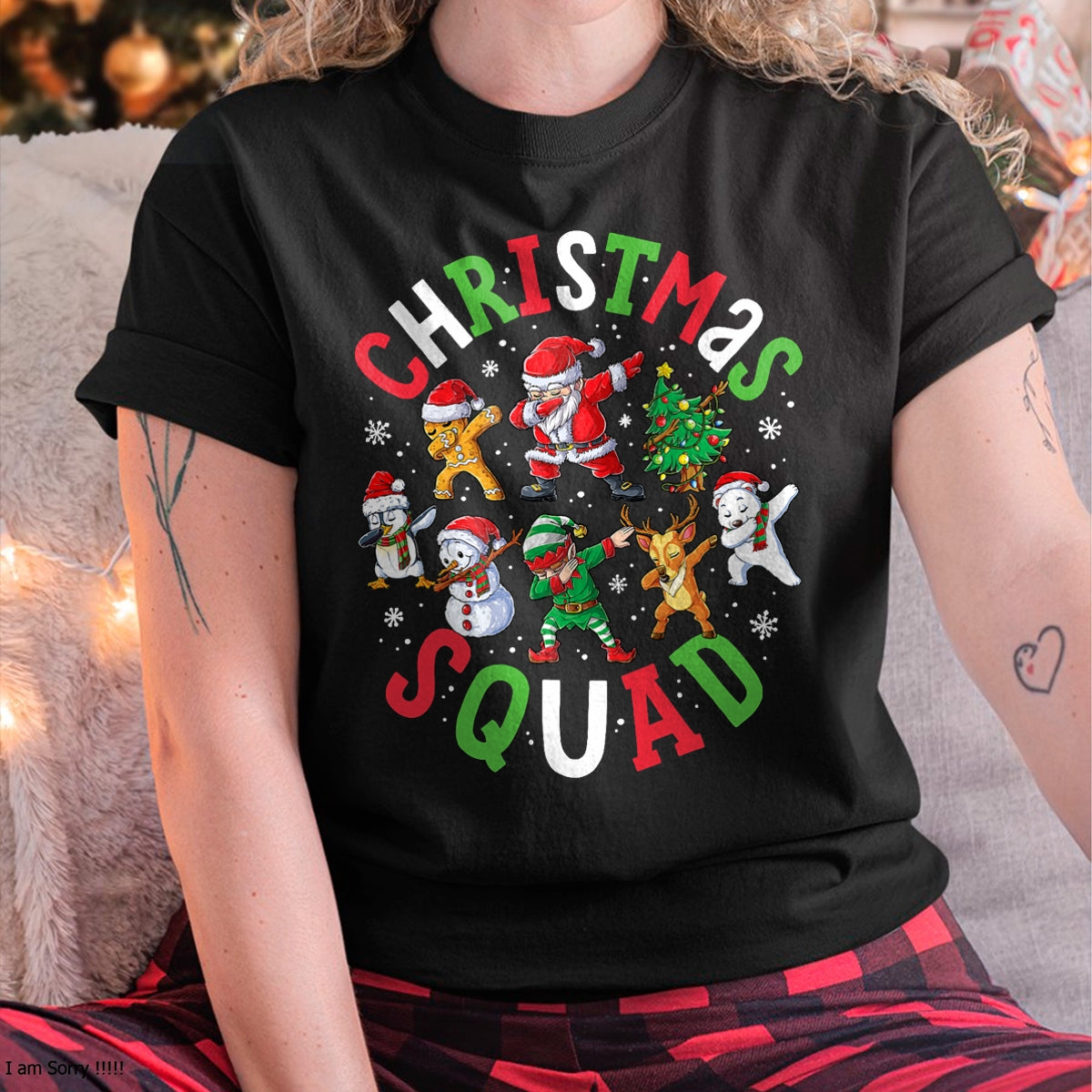 Christmas Shirts for Family, Funny christmas shirts, Christmas Unisex T-Shirt/Hoodie/Sweatshirt HLT00 - Christmas Squad Santa Dabbing Elf Family Matching Pajamas T-Shirt