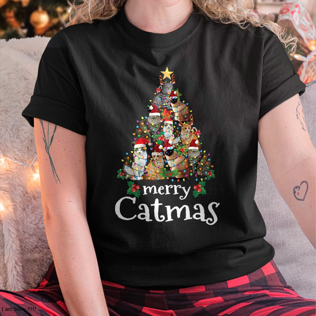 Christmas Shirts for Family, Funny christmas shirts, Christmas Unisex T-Shirt/Hoodie/Sweatshirt HLT00 - Merry Catmas Funny Cat Mom Cat Dad Christmas Cat T-Shirt