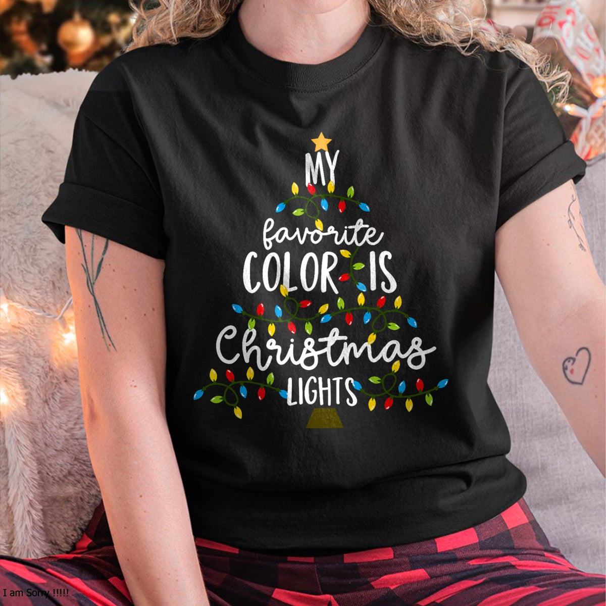 Christmas Shirts for Family, Funny christmas shirts, Christmas Unisex T-Shirt/Hoodie/Sweatshirt HLT00 - My Favorite Color Is Christmas Lights Kids Boy Women T-Shirt