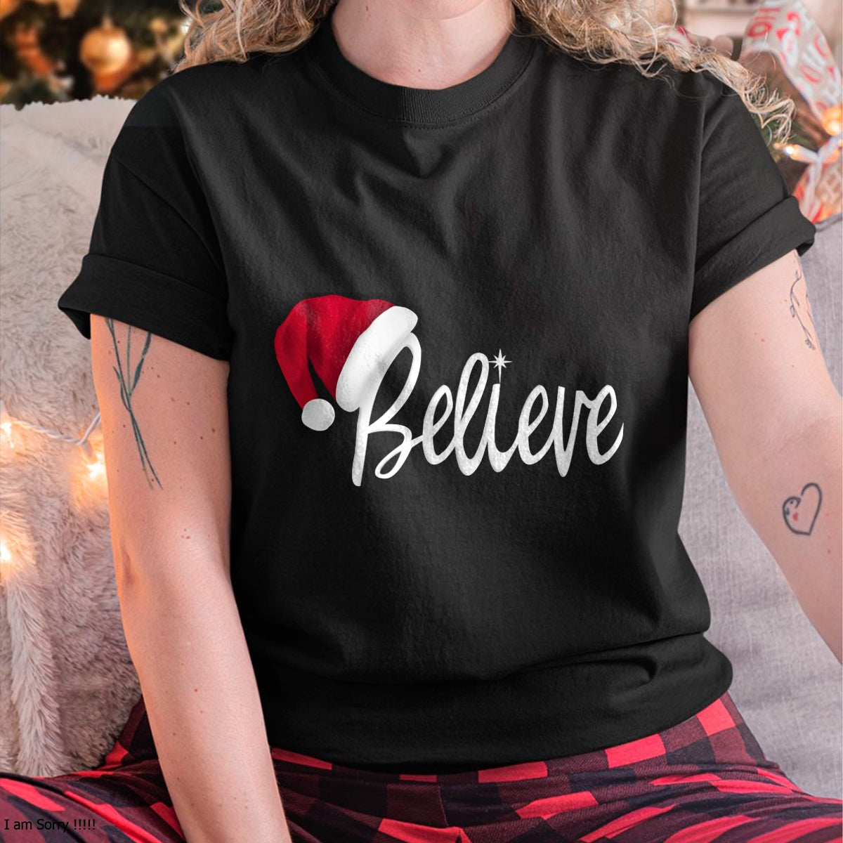 Christmas Shirts for Family, Funny christmas shirts, Christmas Unisex T-Shirt/Hoodie/Sweatshirt HLT00 - Christmas Long Sleeve T-Shirt - Believe in Santa Claus Shirt