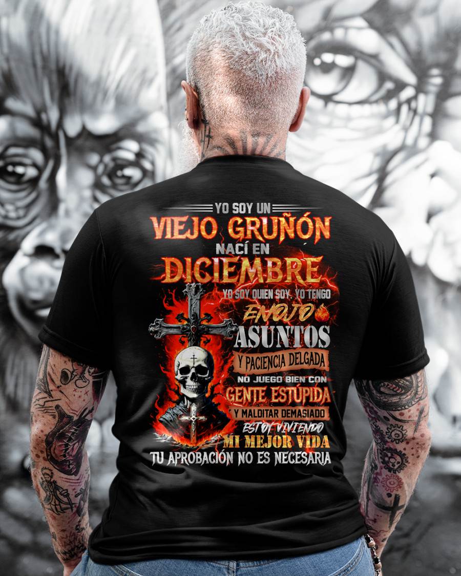 Diciembre - Viejo Gruñón - Camiseta Divertida de Calavera con Problemas de Ira - Regalo Perfecto Para Ti - male ES12 / CCDI12 (SKU26T-01203-12)