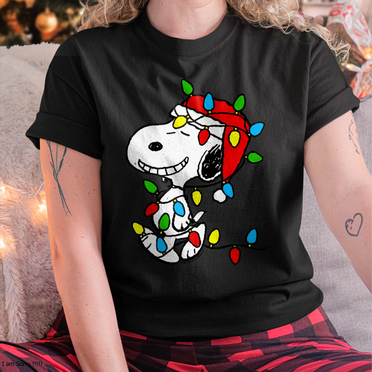 Christmas Shirts for Family, Funny christmas shirts, Christmas Unisex T-Shirt/Hoodie/Sweatshirt HLT00 - Peanuts - Christmas Snoopy X-Mas Lights Long Sleeve T-Shirt