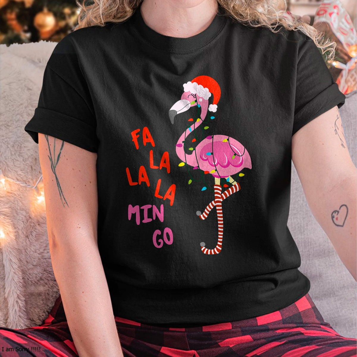 Christmas Shirts for Family, Funny christmas shirts, Christmas Unisex T-Shirt/Hoodie/Sweatshirt HLT00 - Fa La La Mingo Flamingo Christmas Tropical Xmas Tree Lights T-Shirt