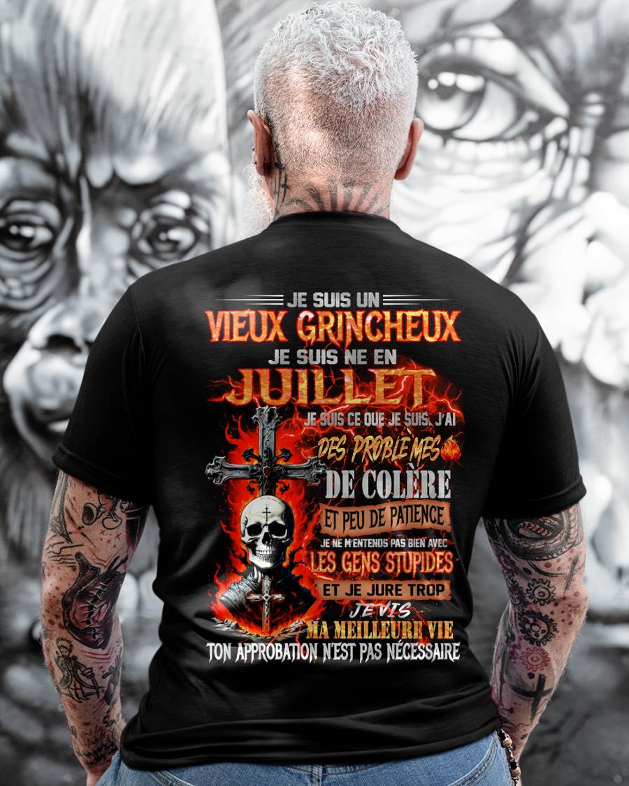 Je Suis Un Vieux Grincheux Né en Juillet – T-Shirt Homme Fort Caractère - male fr07 / CCDI07 (SKU26T-01141-07)