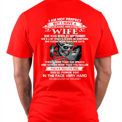 September - I Am Not Perfect But I Have A Freaking Awesome Wife - Gift For Husband From Wife - CCDI09 (SKU06-34-09)