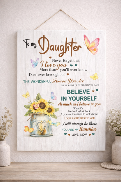 TO MY DAUGHTER - CANVAS FOR DAUGHTER - BEST GIFT FROM MOM - NTTD00 (SKU2603-314)