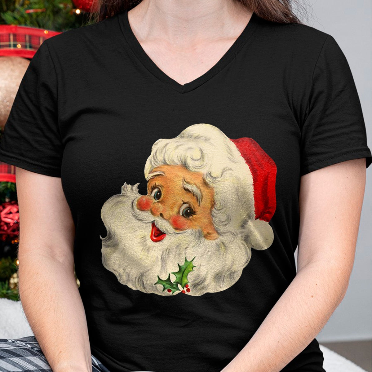 Christmas Shirts for Family, Funny christmas shirts, Christmas Unisex T-Shirt/Hoodie/Sweatshirt HLT00 - Vintage Christmas Santa Claus Face Funny Old Fashioned T-Shirt