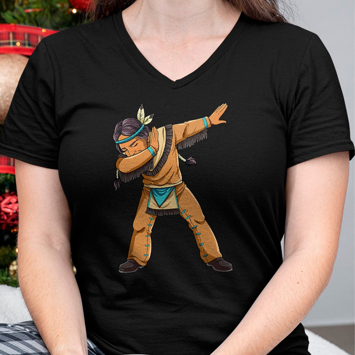 Native American T-Shirts, Vintage Native American Unisex T-Shirt/Hoodie/Sweatshirt HLT00 - American Flag - Dabbing Native American Men T-Shirt (1)
