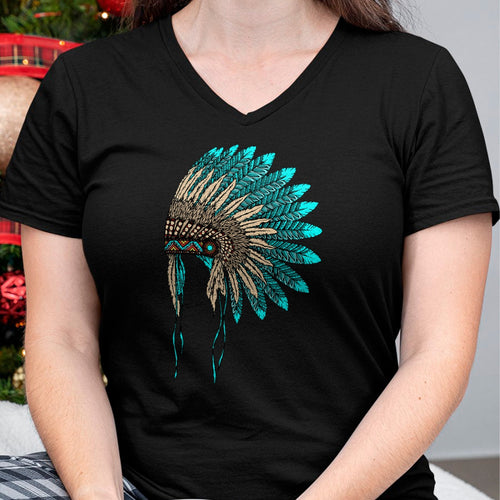 Native American T-Shirts, Vintage Native American Unisex T-Shirt/Hoodie/Sweatshirt HLT00 - Native American Indian Headdress Costume Jewelry Decor T-Shirt (1)