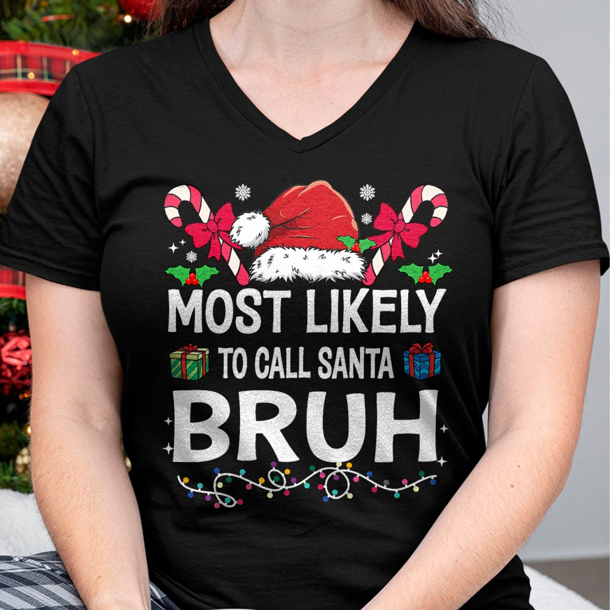Christmas Shirts for Family, Funny christmas shirts, Christmas Unisex T-Shirt/Hoodie/Sweatshirt HLT00 - Most Likely To Call Santa Bruh Christmas Family Matching T-Shirt