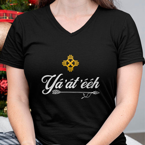 Native American T-Shirts, Vintage Native American Unisex T-Shirt/Hoodie/Sweatshirt HLT00 - Navajo Yá'át'ééh Native American Tribal Greeting Sun & Arrow T-Shirt