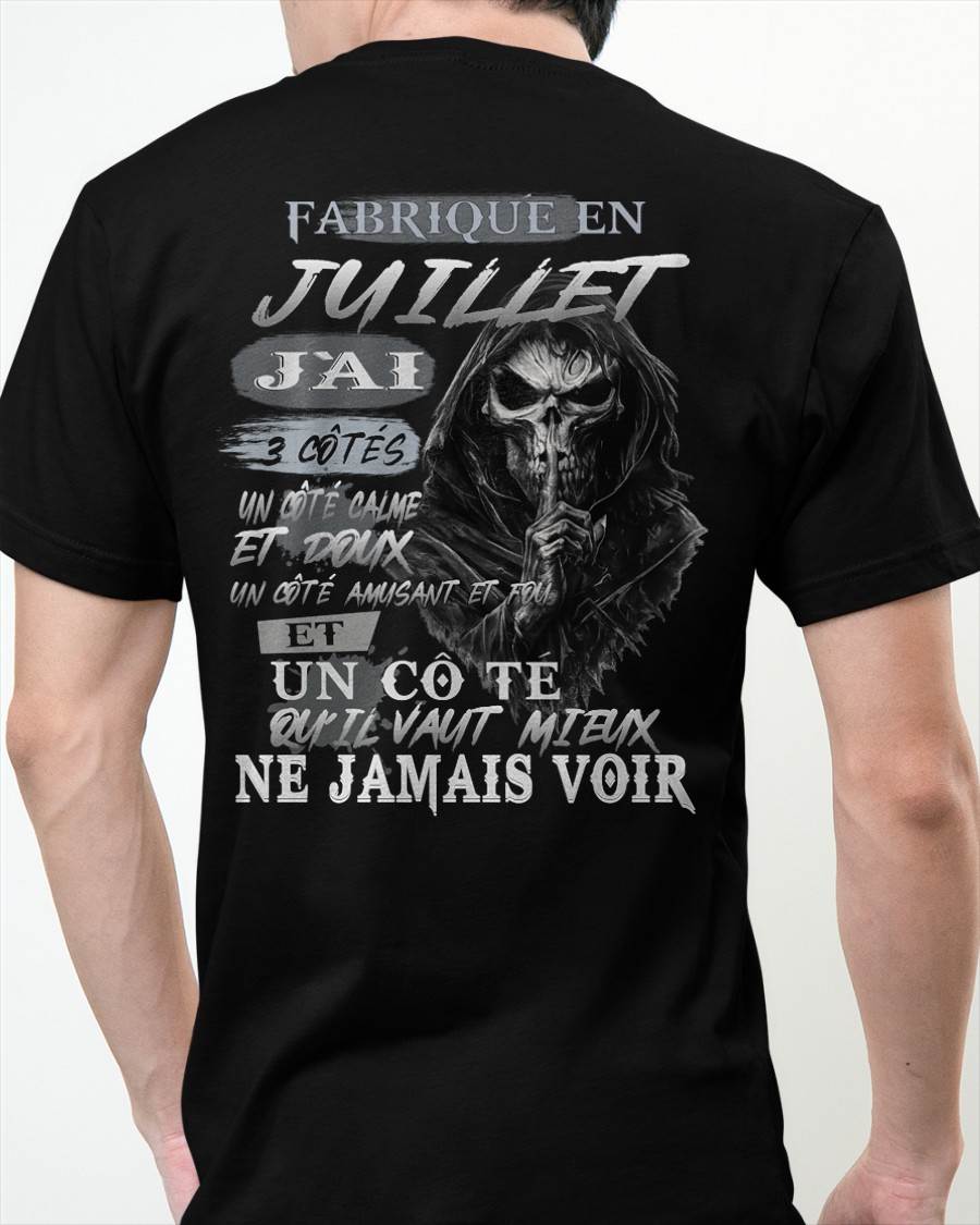Fabriqué en Juillet – J’ai 3 Côtés | T-Shirt Homme Caractère Fort - male fr07 / CCDI07 (SKU26T-01174-07)